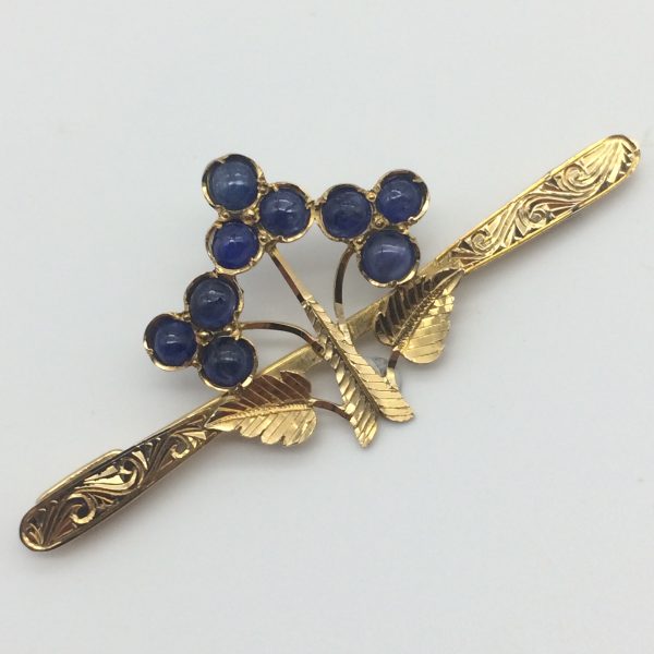 Vintage 18ct Gold & Star Sapphire Brooch