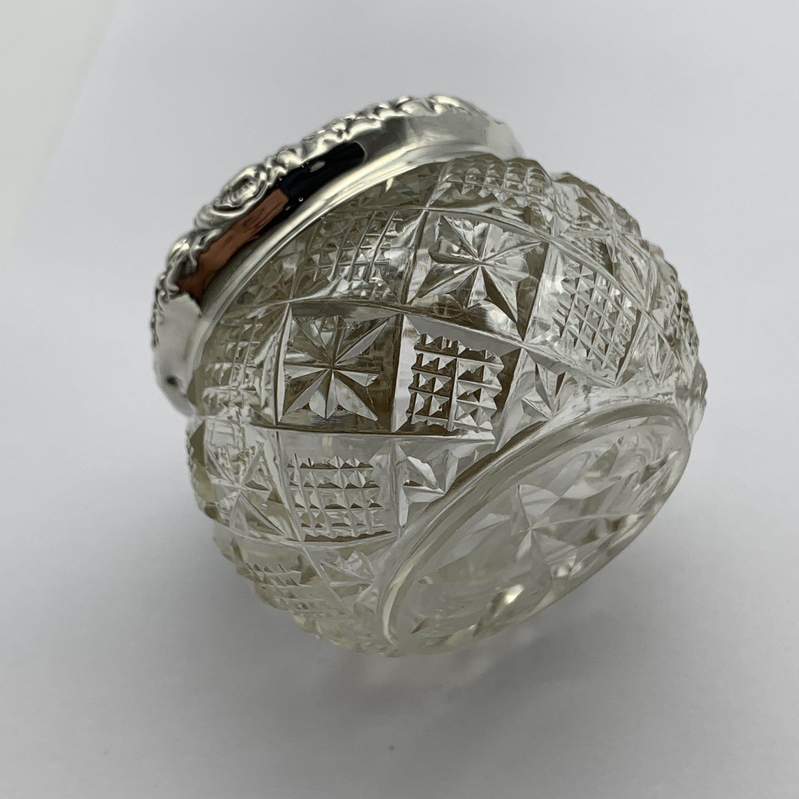 Antique Silver & Crystal Trinket Jar & Lid - Image 5