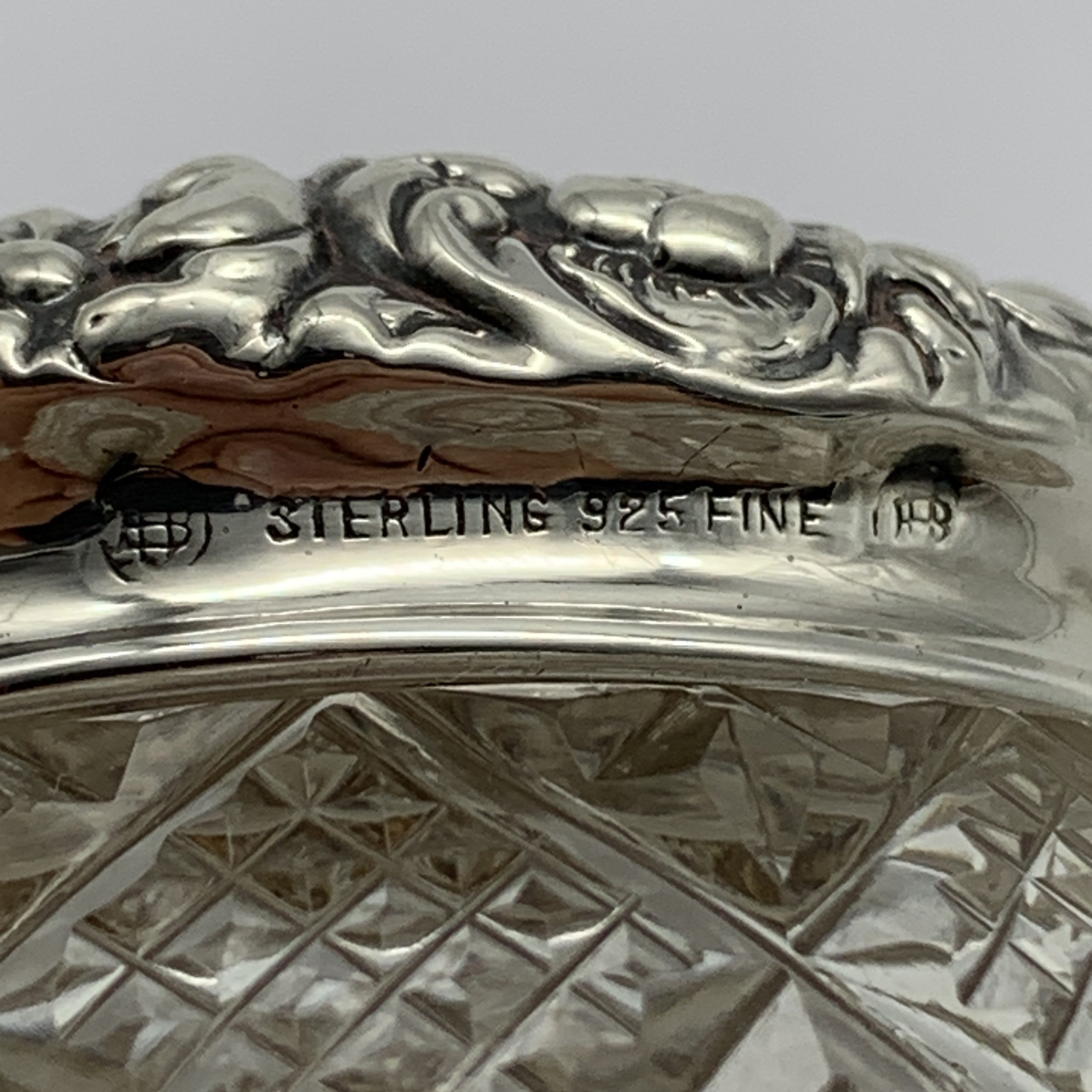 Antique Silver & Crystal Trinket Jar & Lid - Image 6