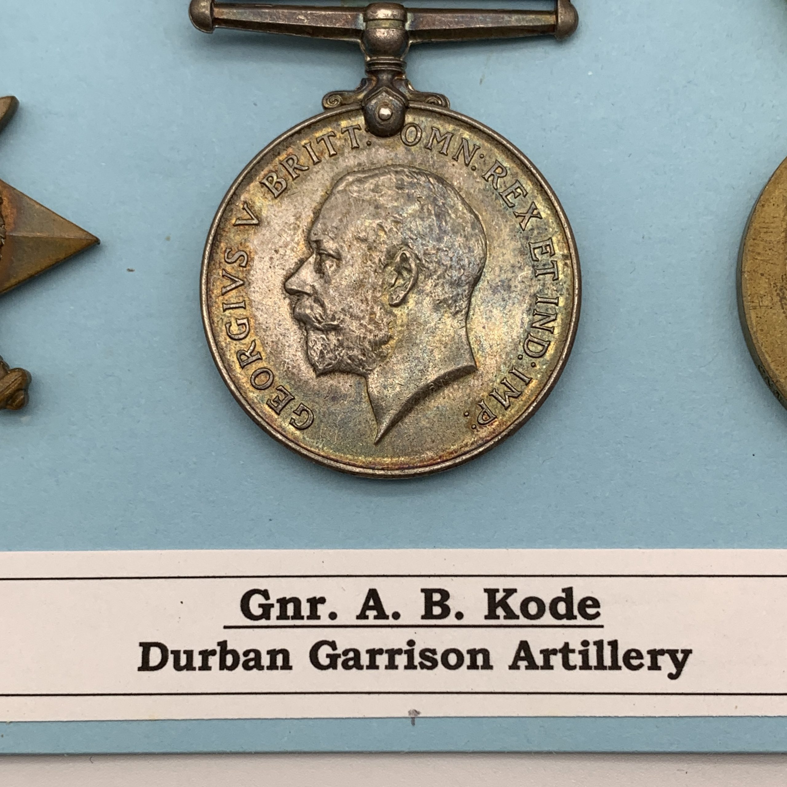 WW1 Medal Trio - ‘Gnr. A.B. Kode’ (Durban Garrison Artillery) - Image 2