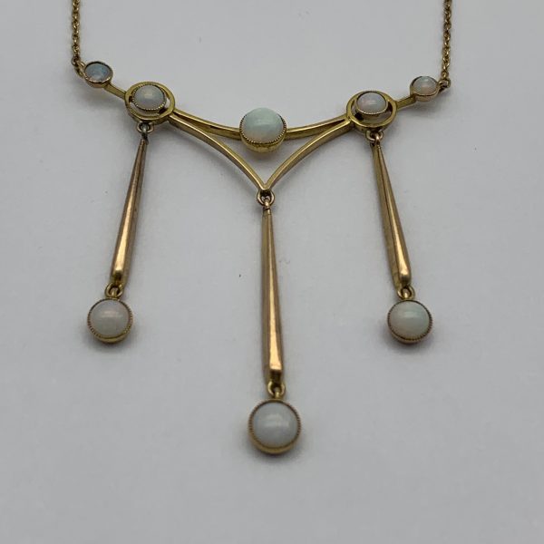 9ct Gold & Opal Art Nouveau Necklace