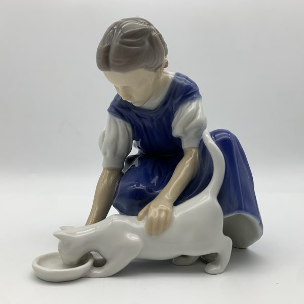 1960’s Bing & Grondahl ‘Only One Drop’ Girl & Cat Figurine