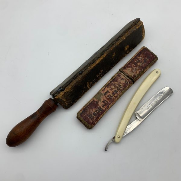 Vintage Straight ‘Extra Hollow Ground’ Razor & Antique Strop