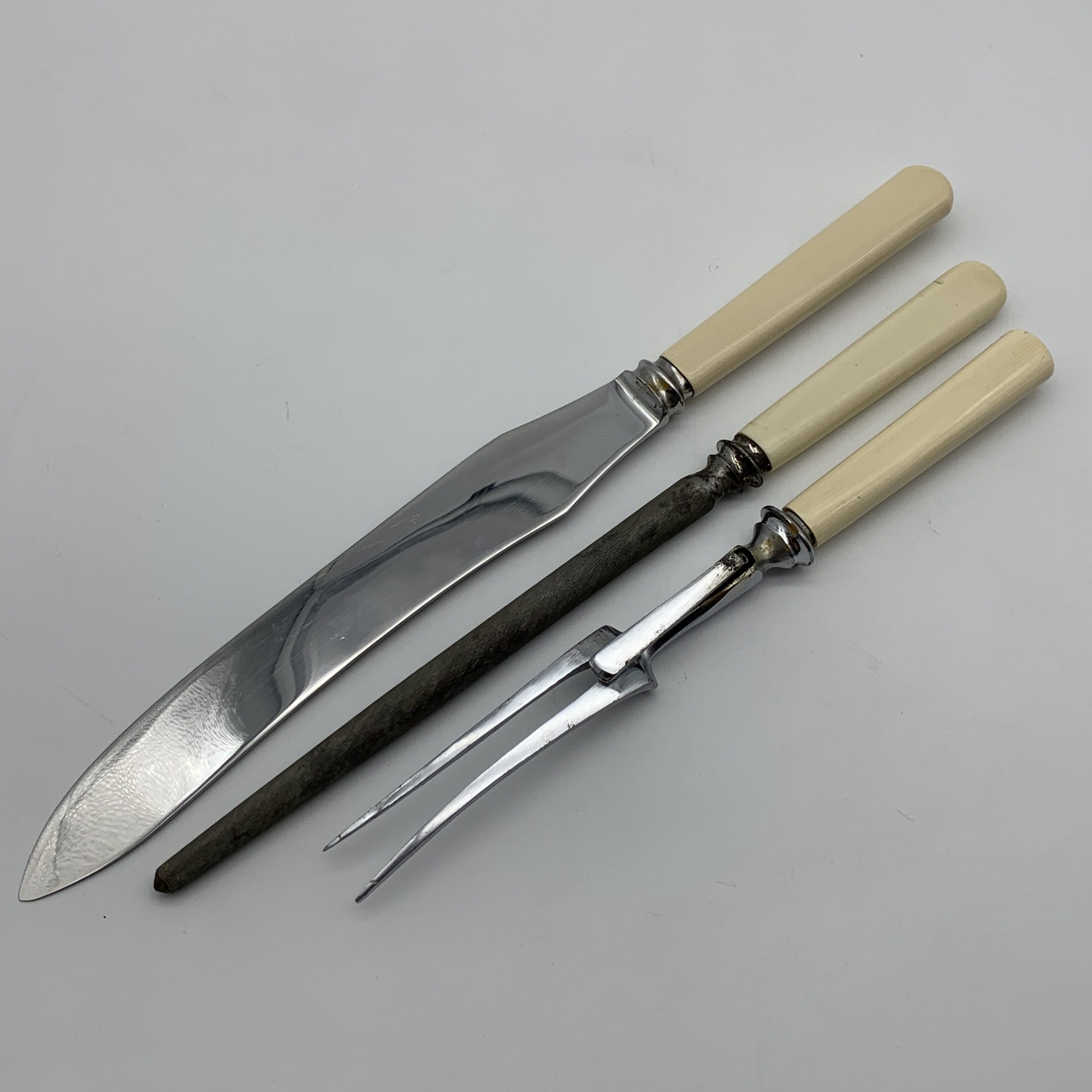 Early British ‘Bone Handled’ Carving Set (Boxed) - Image 3