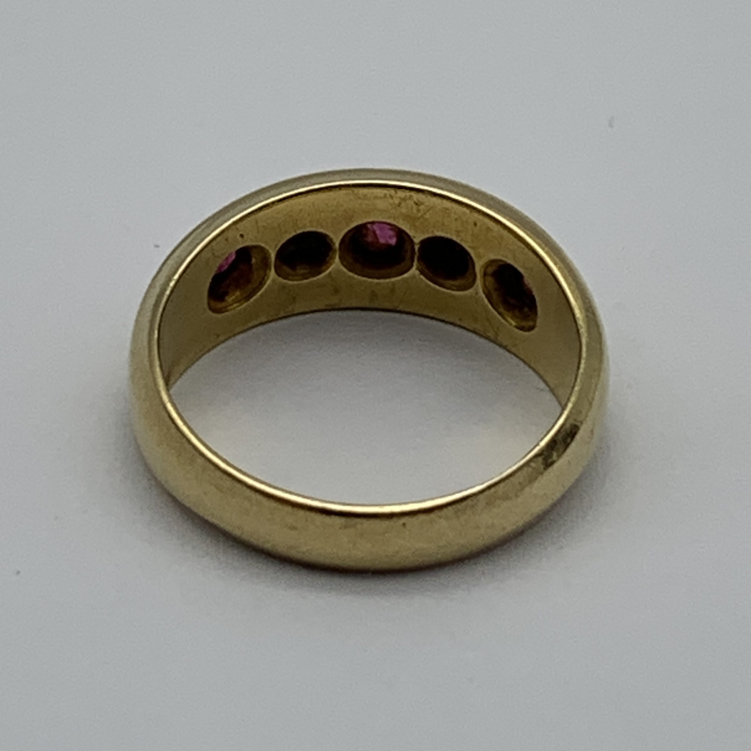 Antique 18ct Gold, Diamond & Ruby Gypsy Ring (1908) - Image 7