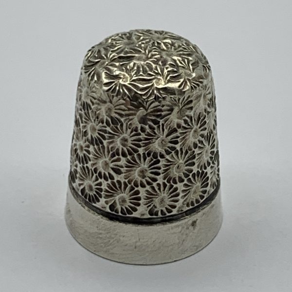 Early Solid Silver Thimble