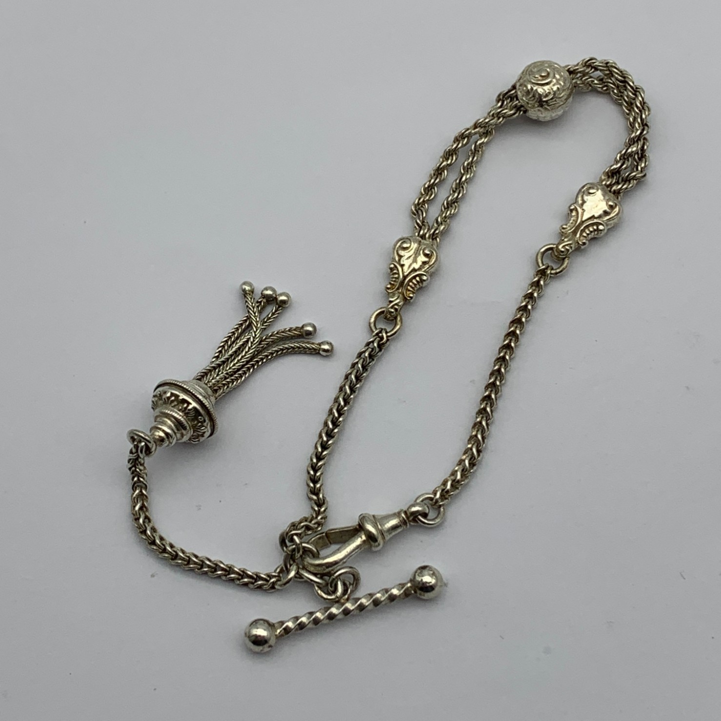 Victorian Silver ‘Albertina’ Watch Chain/Bracelet