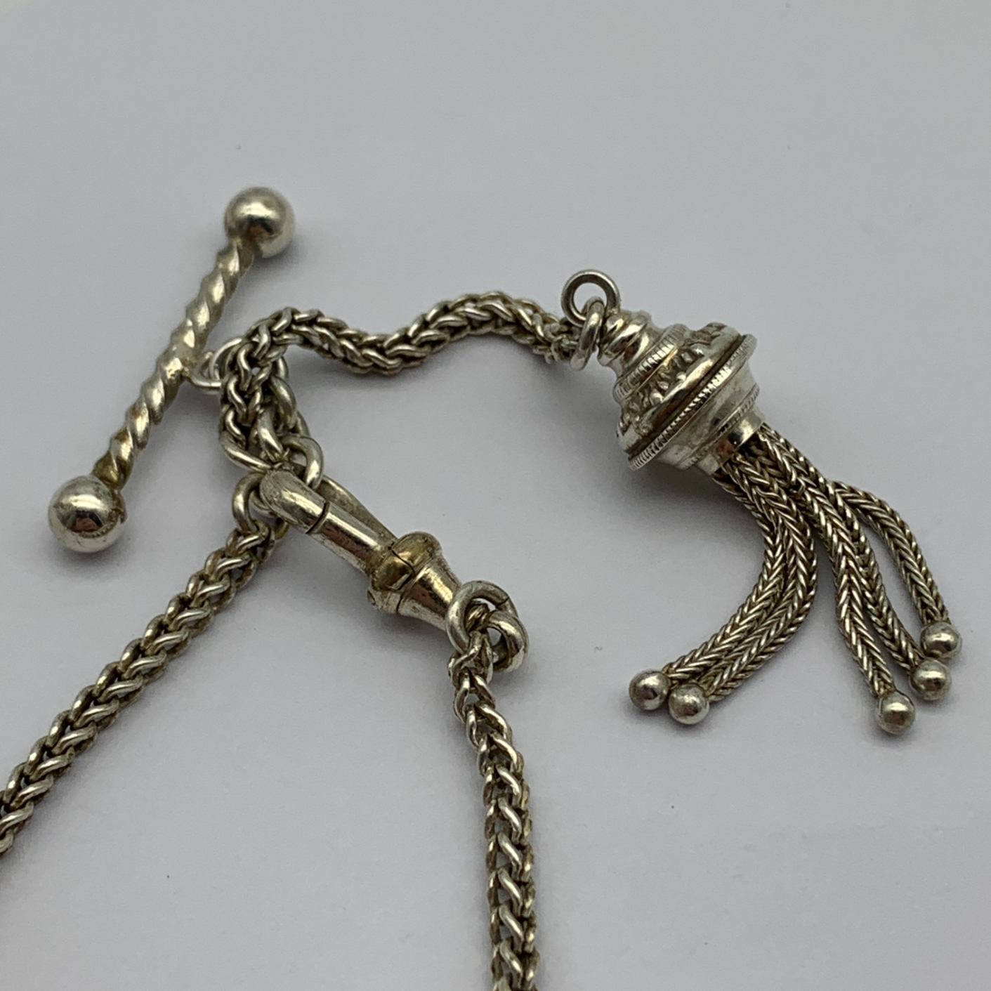 Victorian Silver ‘Albertina’ Watch Chain/Bracelet - Image 3