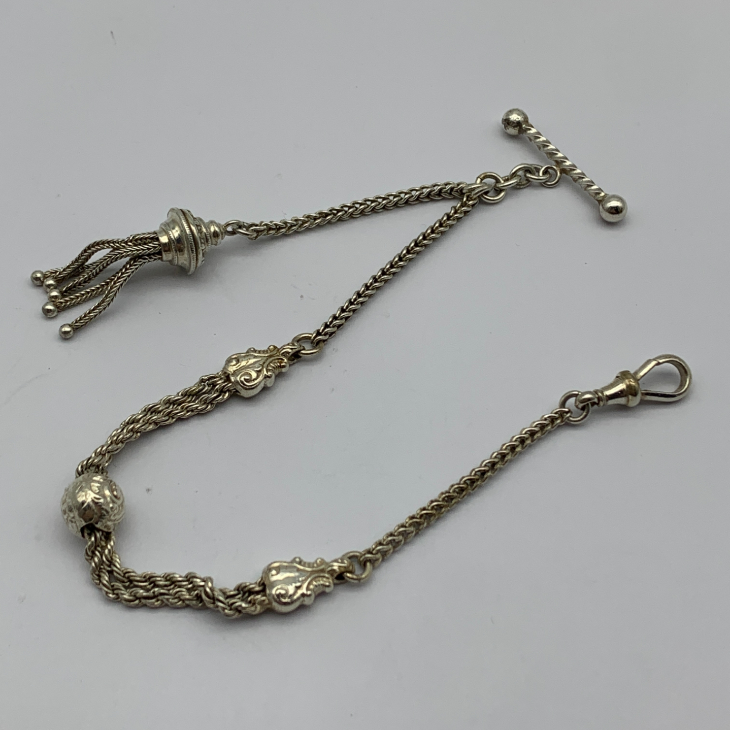 Victorian Silver ‘Albertina’ Watch Chain/Bracelet - Image 2