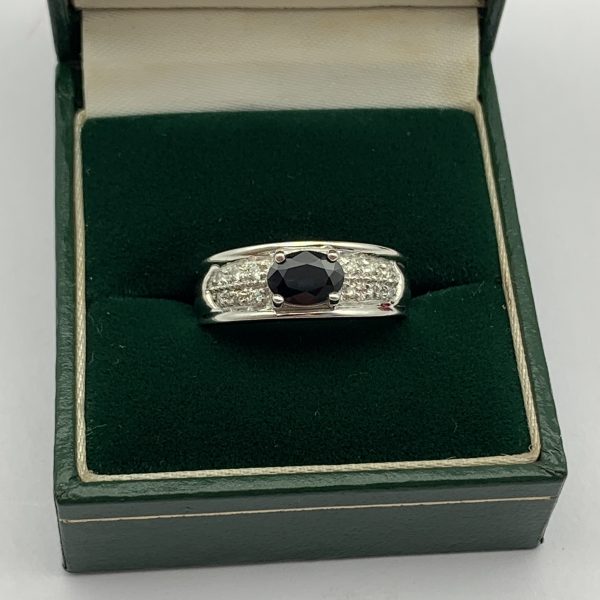 9ct Gold, Diamond & Sapphire Ring