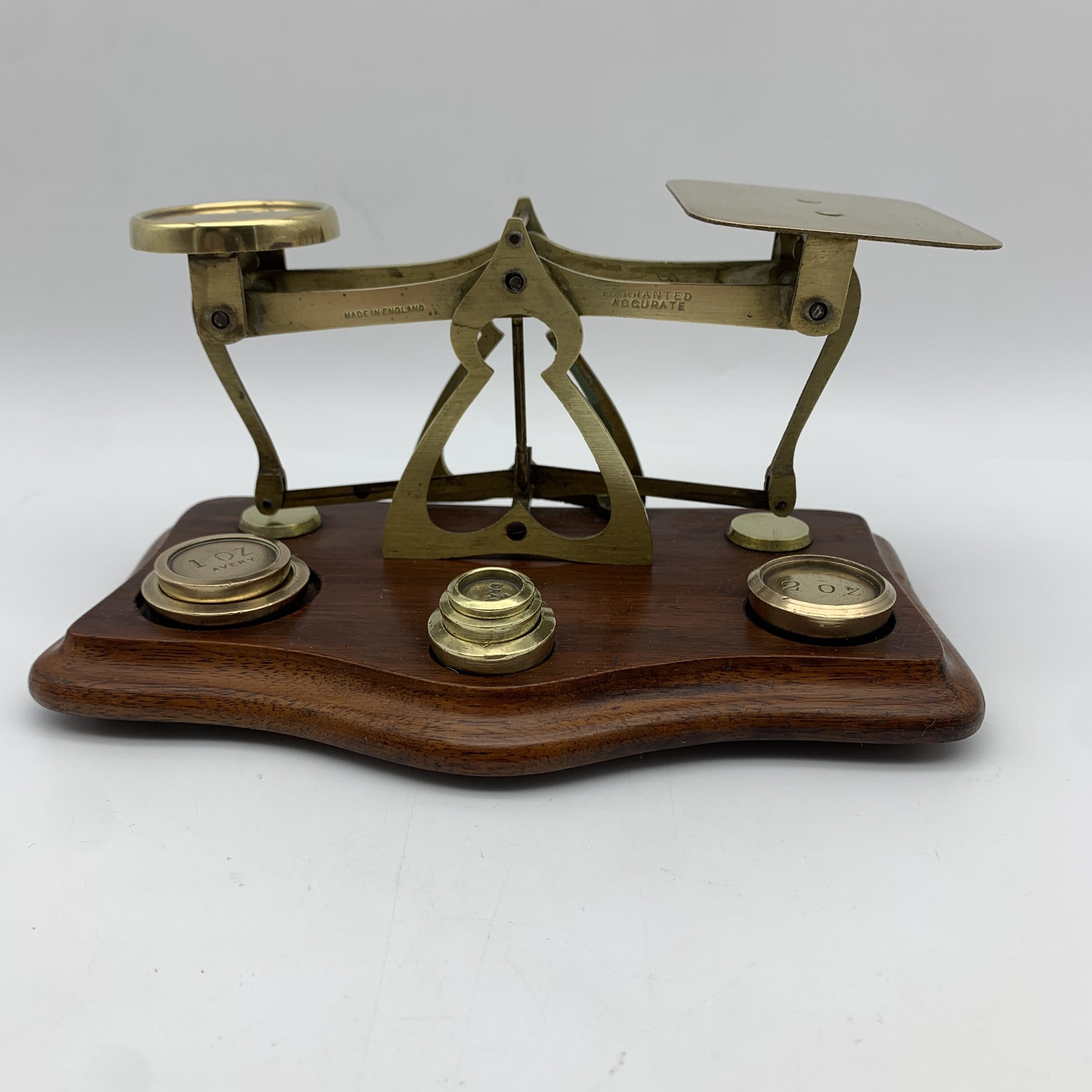 Vintage Brass & Wood Postal Scale - Image 3
