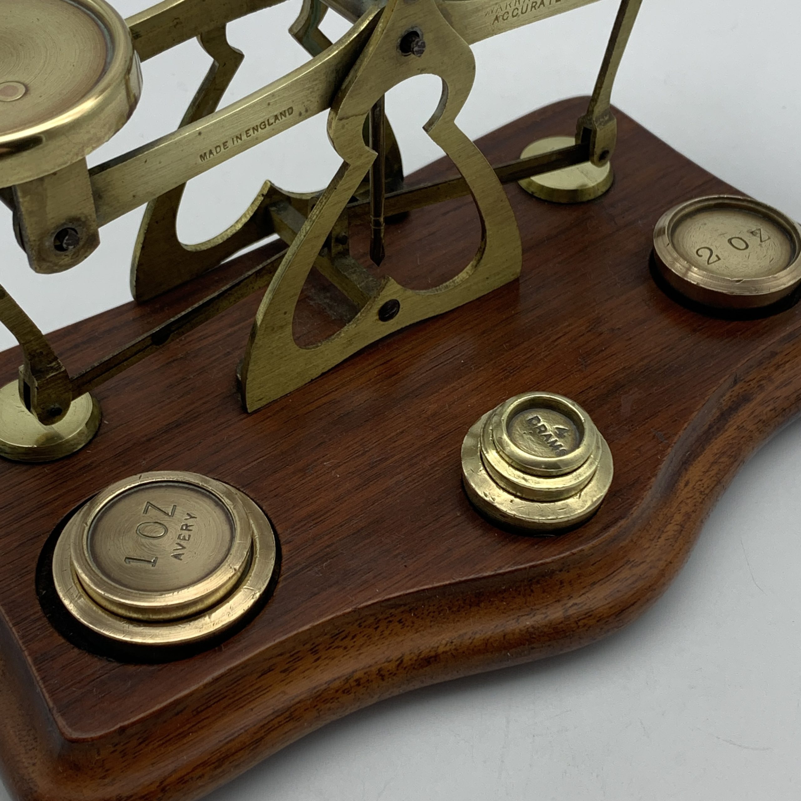 Vintage Brass & Wood Postal Scale - Image 6