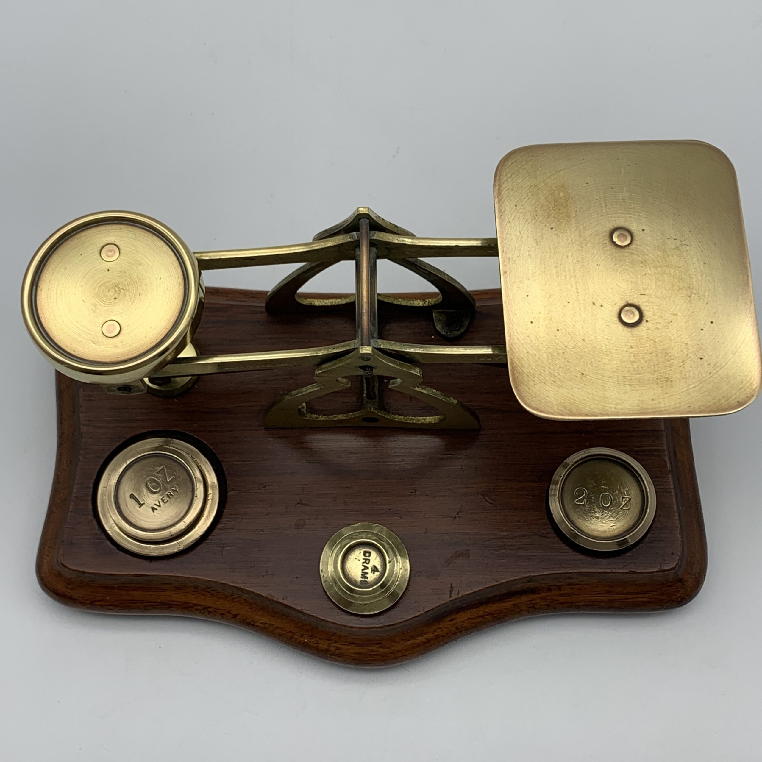 Vintage Brass & Wood Postal Scale - Image 2