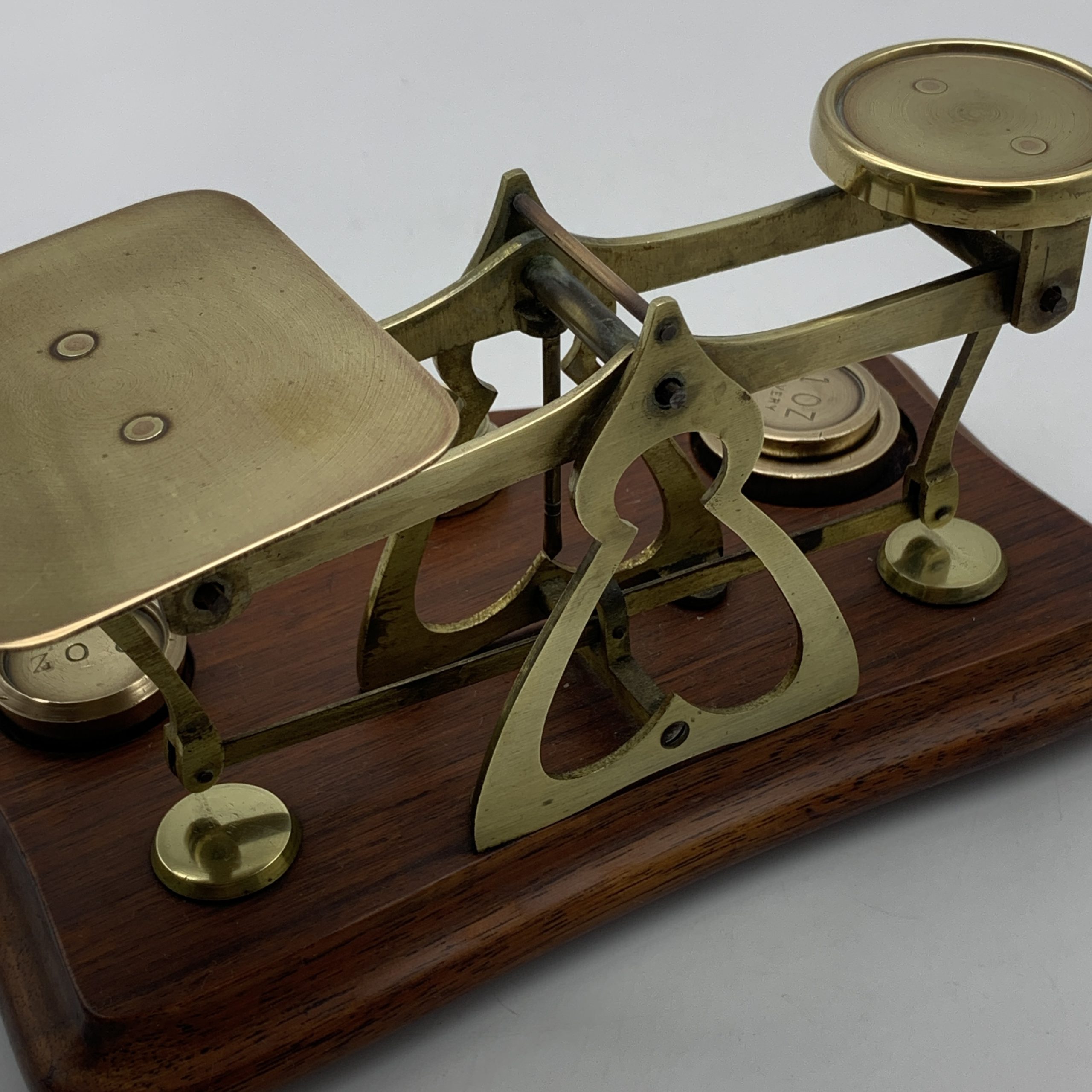 Vintage Brass & Wood Postal Scale - Image 7