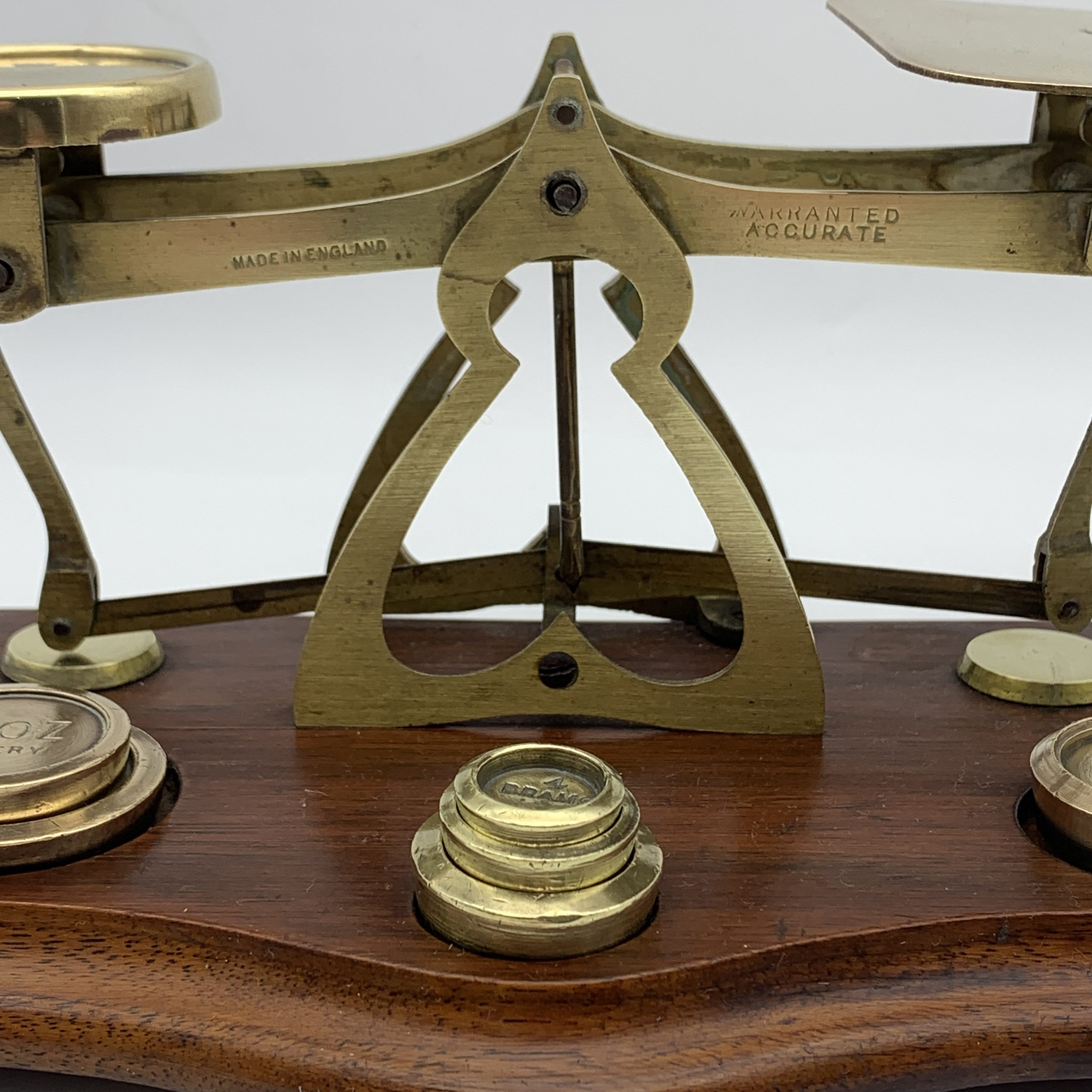Vintage Brass & Wood Postal Scale - Image 5