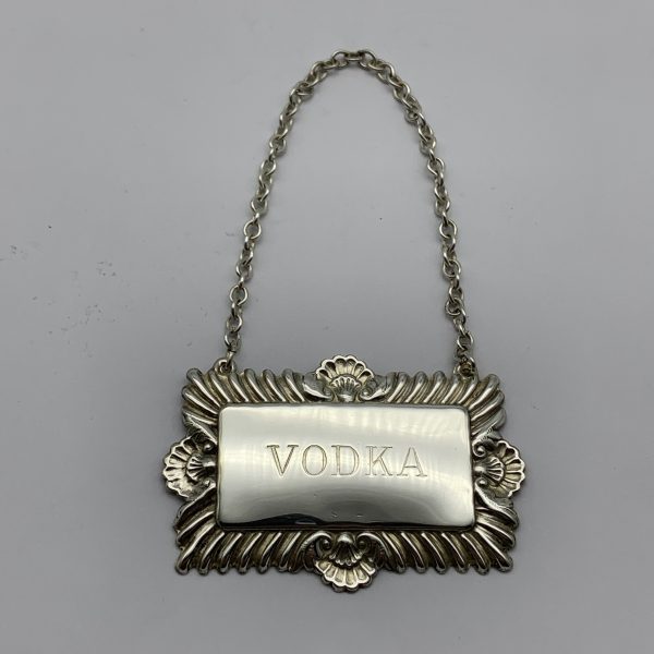 Vintage Silver-Plated ‘VODKA’ Decanter Label