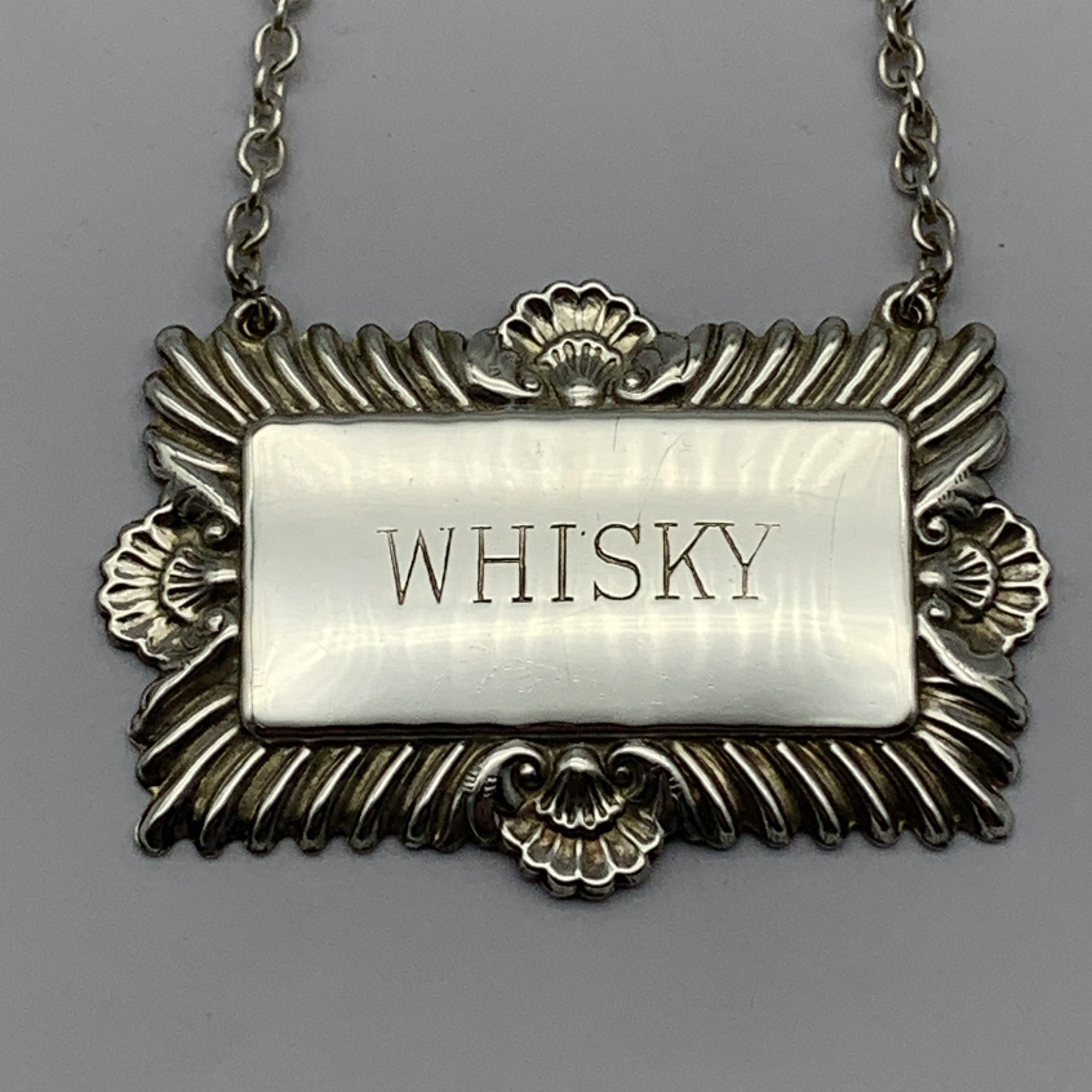 Vintage Silver-Plated ‘WHISKY’ Decanter Label - Image 2