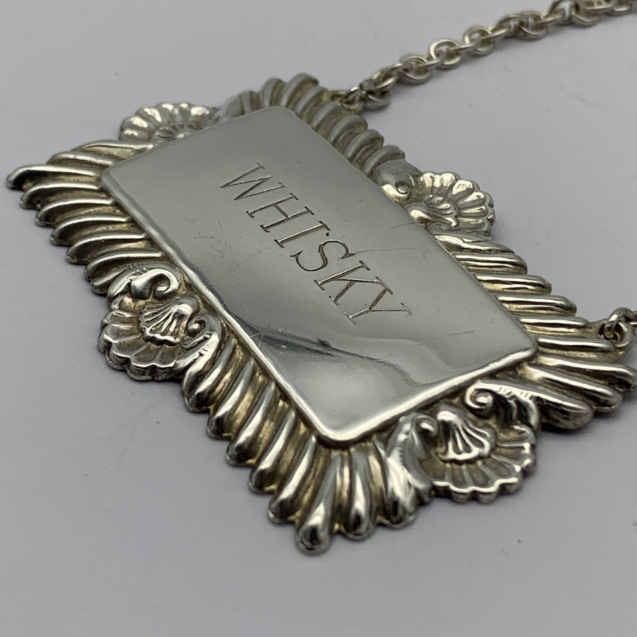 Vintage Silver-Plated ‘WHISKY’ Decanter Label - Image 3