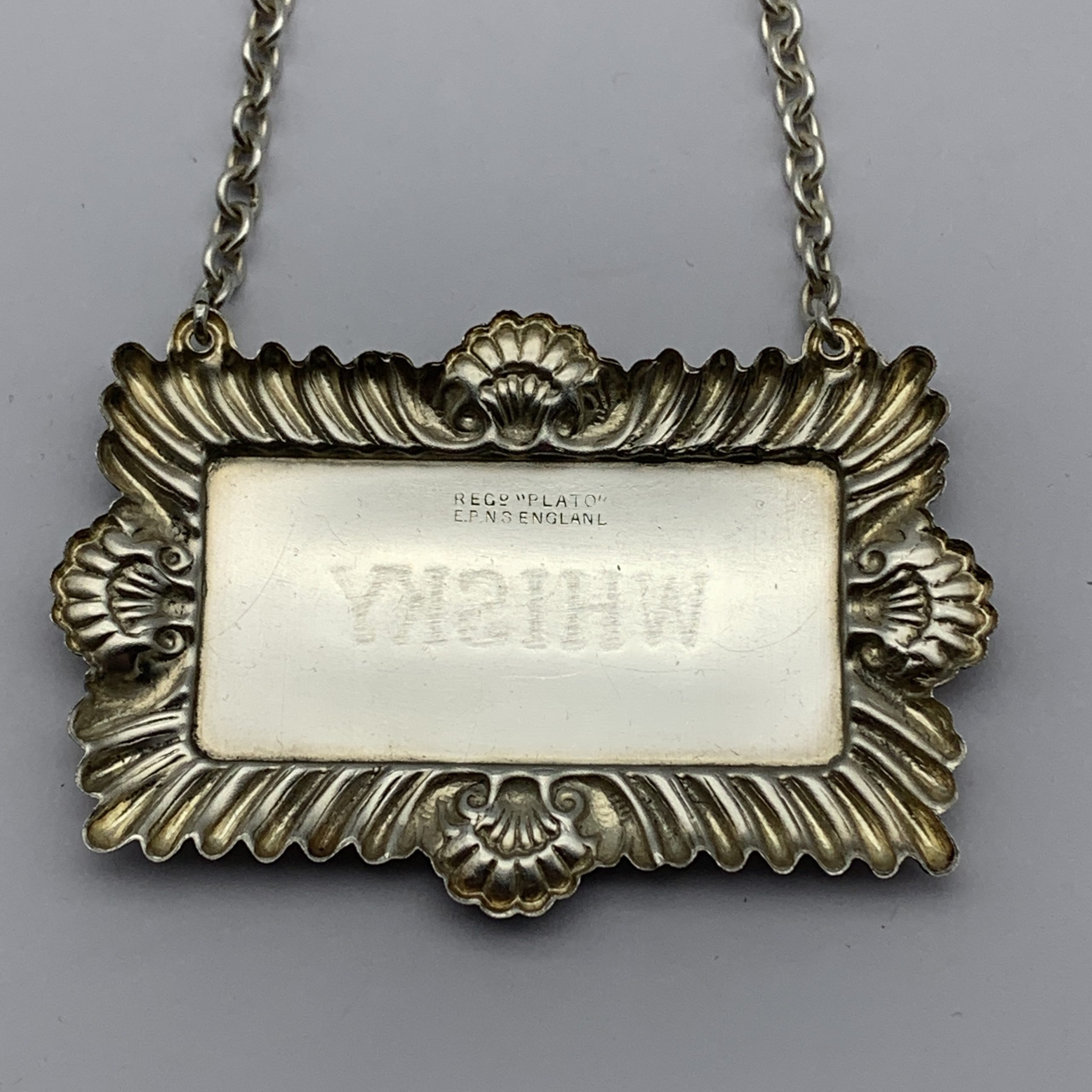 Vintage Silver-Plated ‘WHISKY’ Decanter Label - Image 4