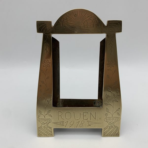 WW1 – POW/Trench Art Brass Photo Frame (ROUEN 1918)