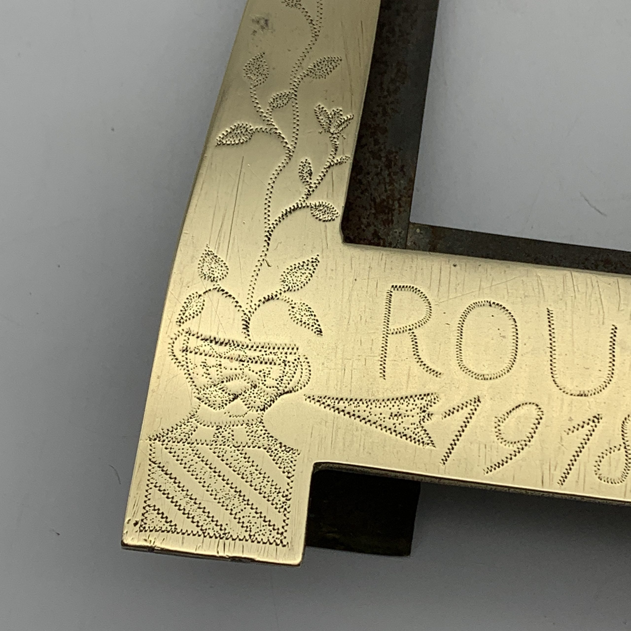 WW1 – POW/Trench Art Brass Photo Frame (ROUEN 1918) - Image 4