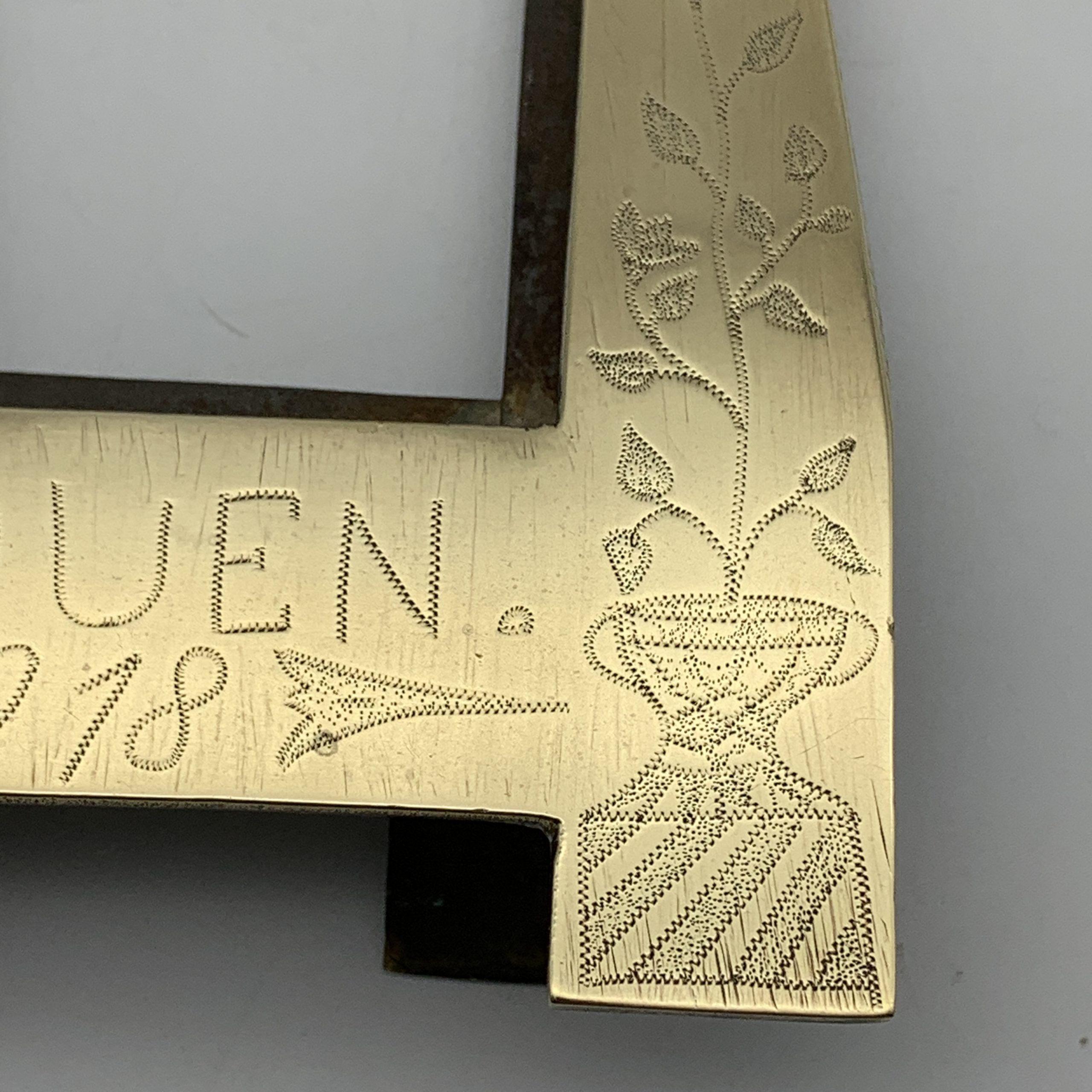 WW1 – POW/Trench Art Brass Photo Frame (ROUEN 1918) - Image 6