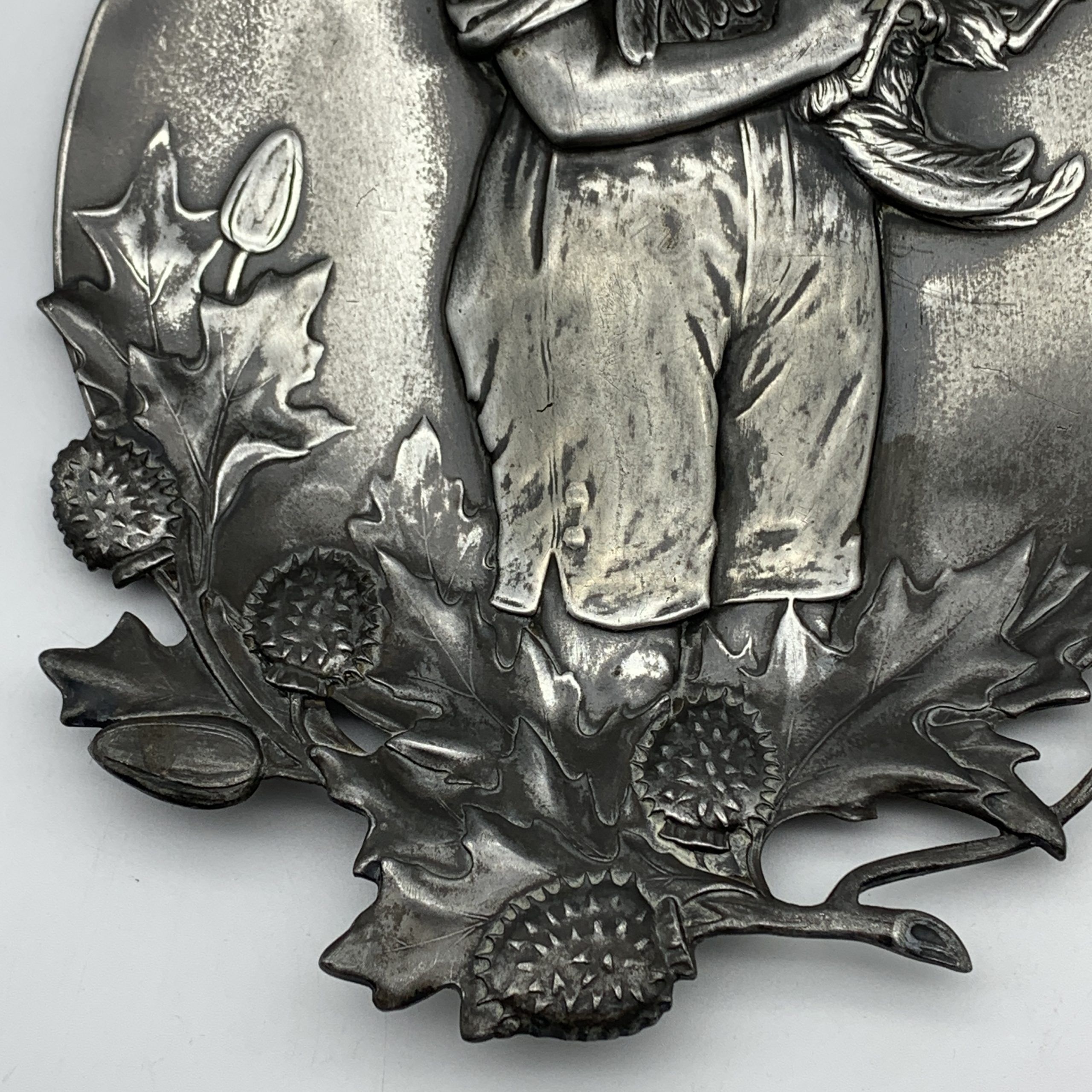Silver-Plated Pewter,Art Nouveau ‘WMF’ Wall Plaque (C1905) - Image 3