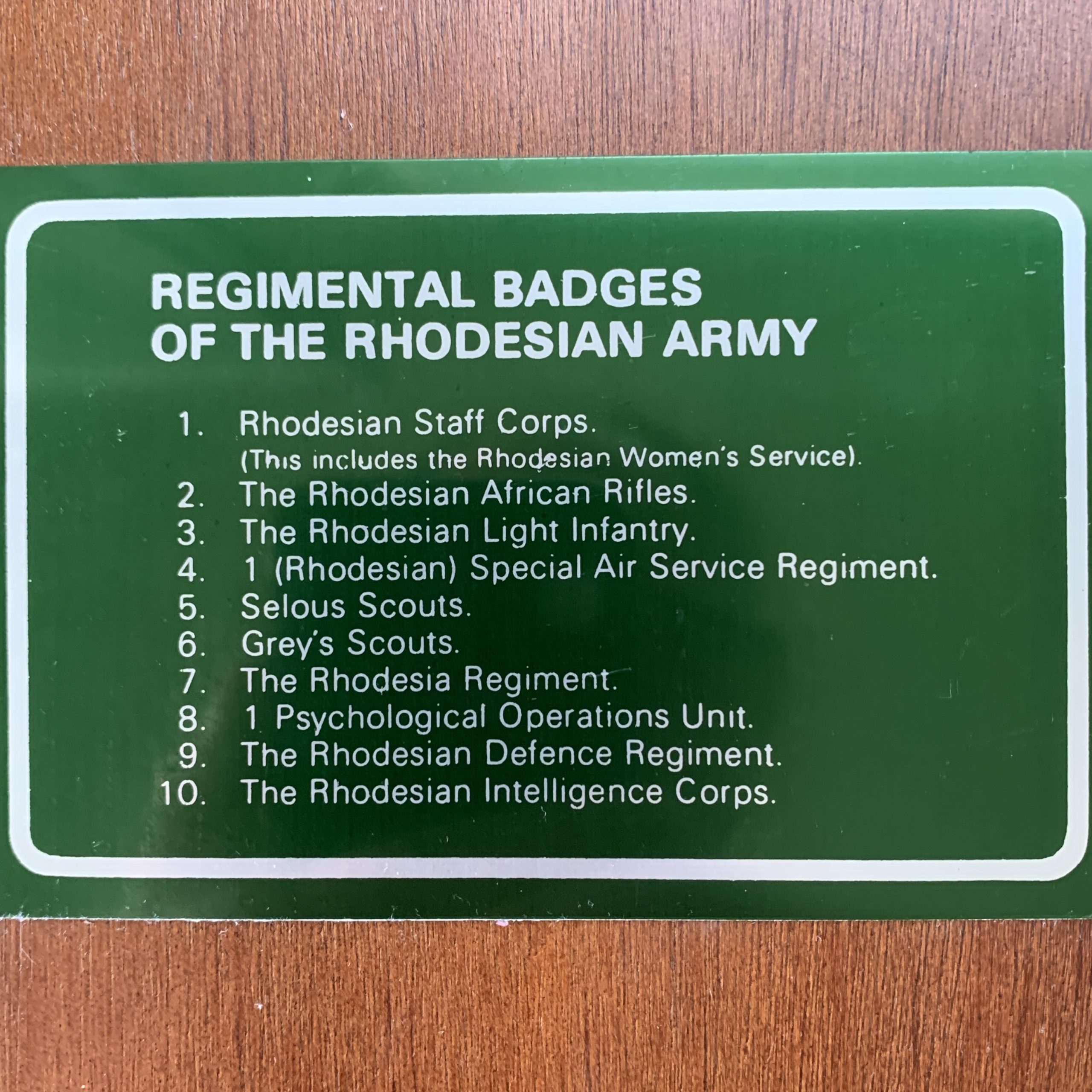 Display Cabinet of ‘Rhodesian’ Regimental Badges (Ltd Number) - Image 5