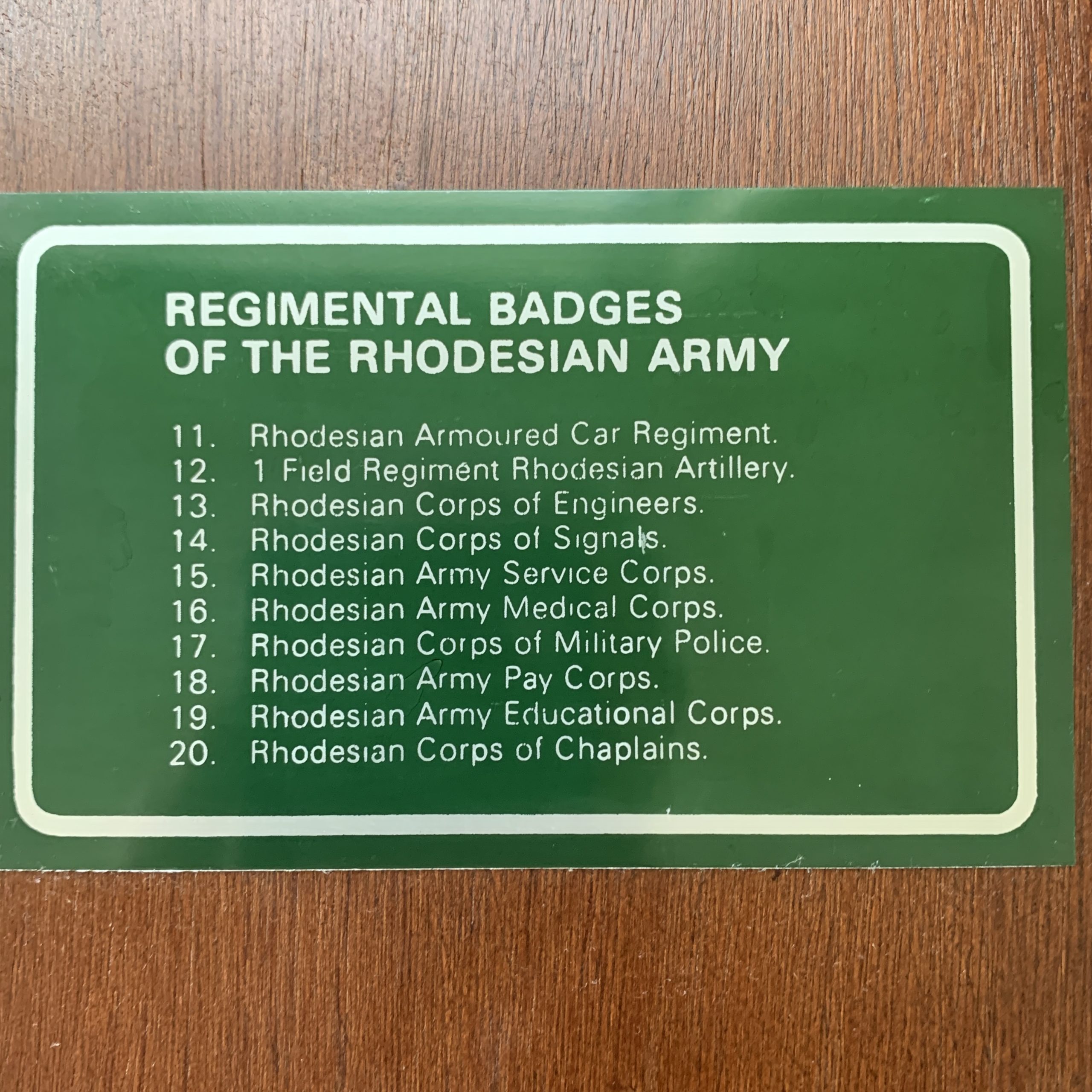 Display Cabinet of ‘Rhodesian’ Regimental Badges (Ltd Number) - Image 8