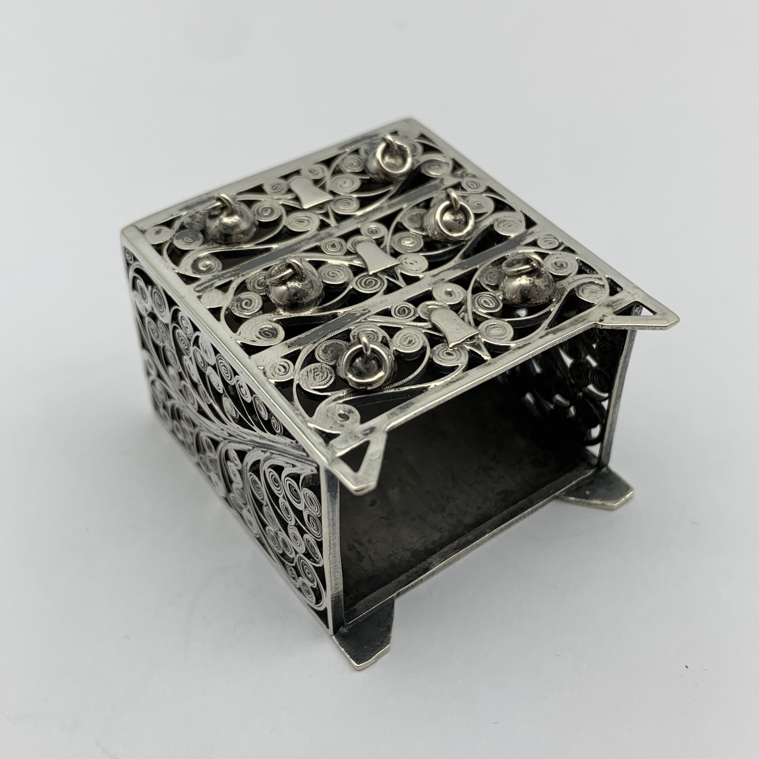 Antique Solid Silver ‘Doll House’ Miniature Chest of Draws - Image 3