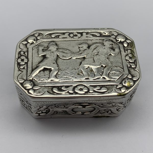 Antique German ‘Hanau’ Solid Silver Box (Roman Gladiators)