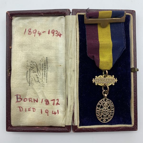 Rare 9ct Gold ‘Church Lads Brigade’ 40 Year Medal (1894 – 1934)