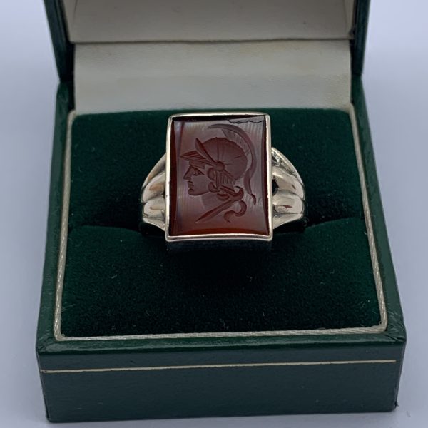 Antique 9ct Gold Carnelian ‘Intaglio’ Gents Seal Ring