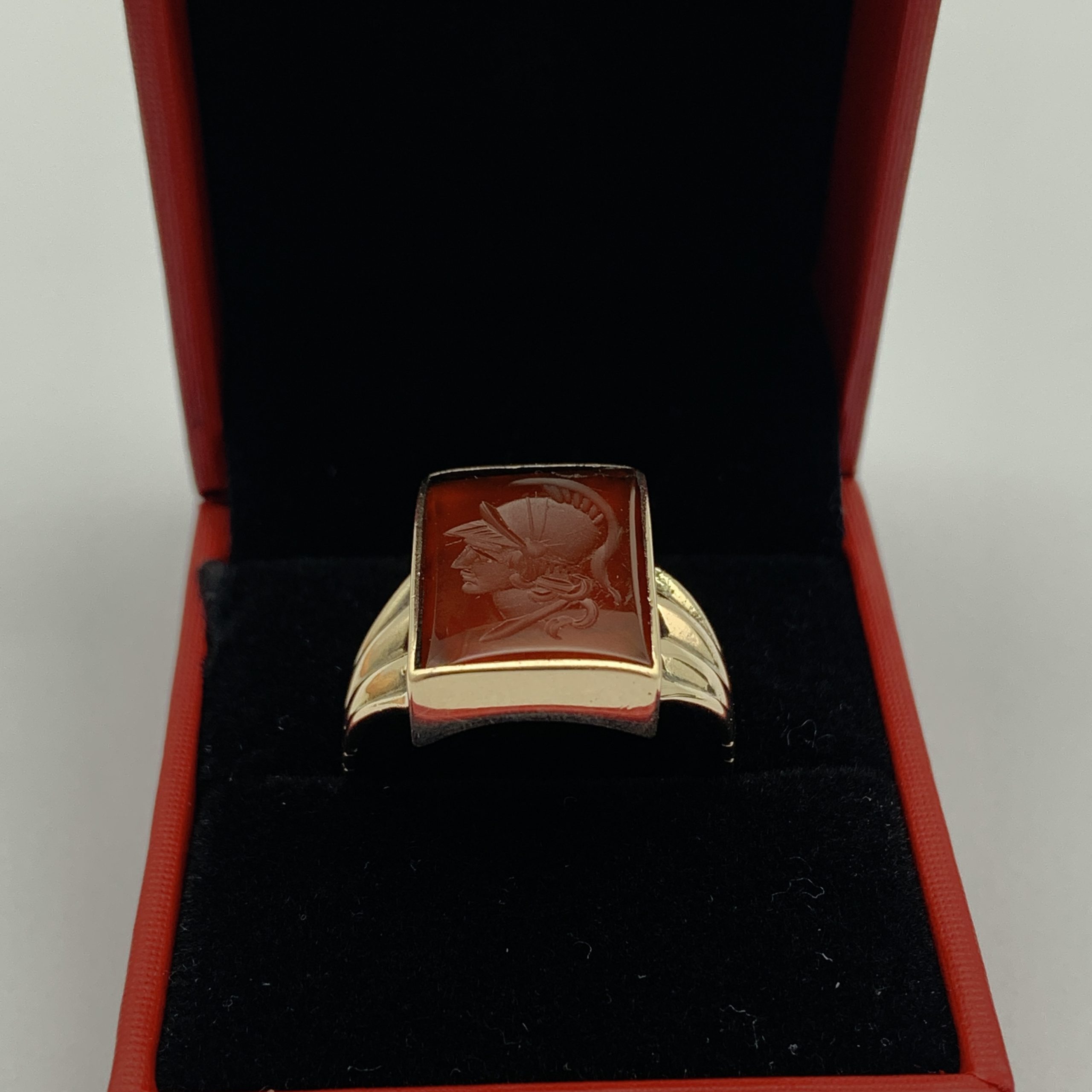 Antique 9ct Gold Carnelian ‘Intaglio’ Gents Seal Ring - Image 5