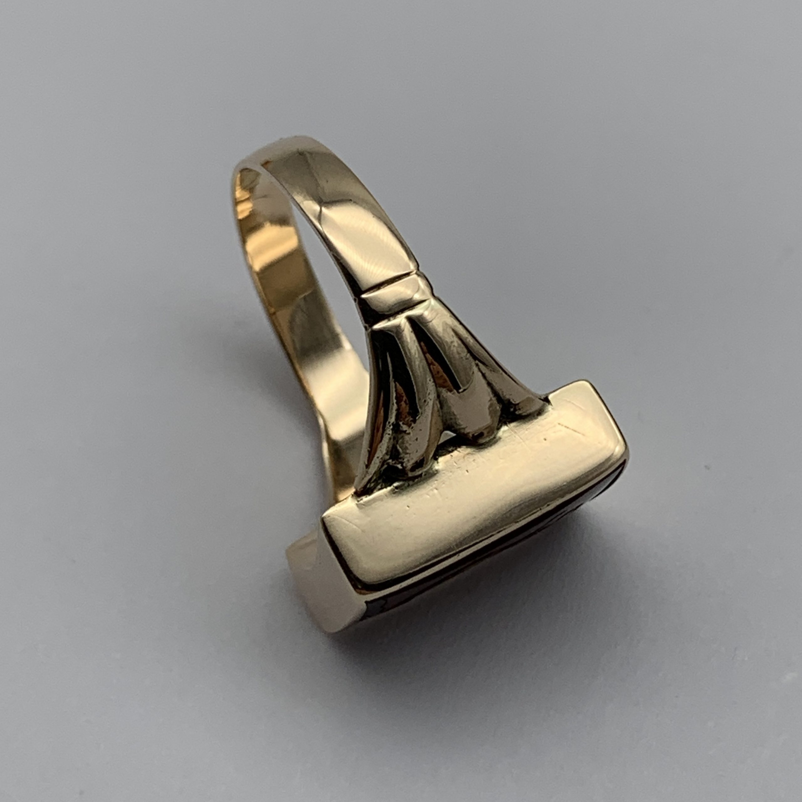 Antique 9ct Gold Carnelian ‘Intaglio’ Gents Seal Ring - Image 6
