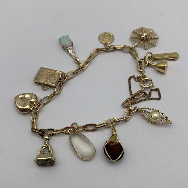 Vintage Solid Gold Charm Bracelet