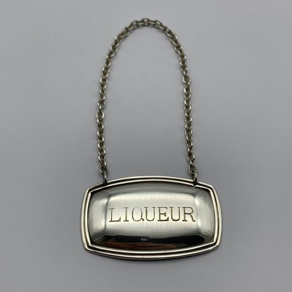 Vintage Silver-Plated ‘LIQUEUR’ Decanter Label