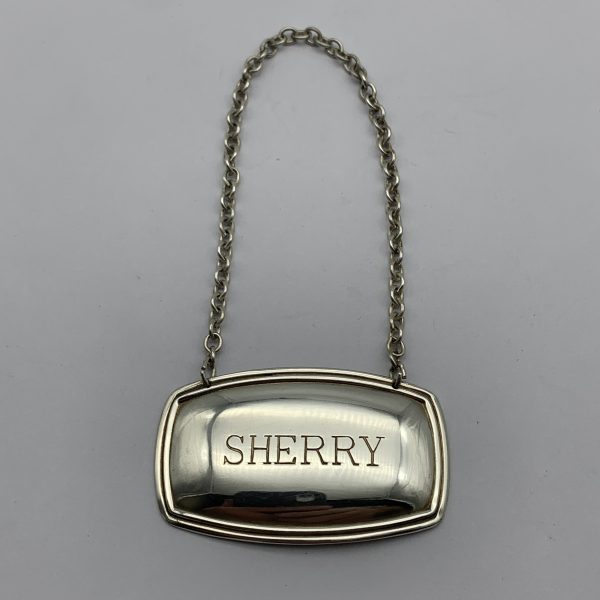 Vintage Silver-Plated ‘SHERRY’ Decanter Label