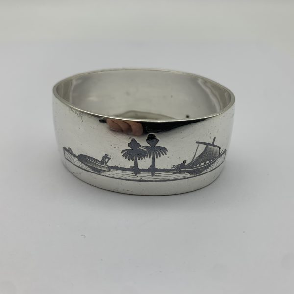 Antique Iraqi Nielloware ‘Marsh Arab’ Solid Silver Napkin Ring
