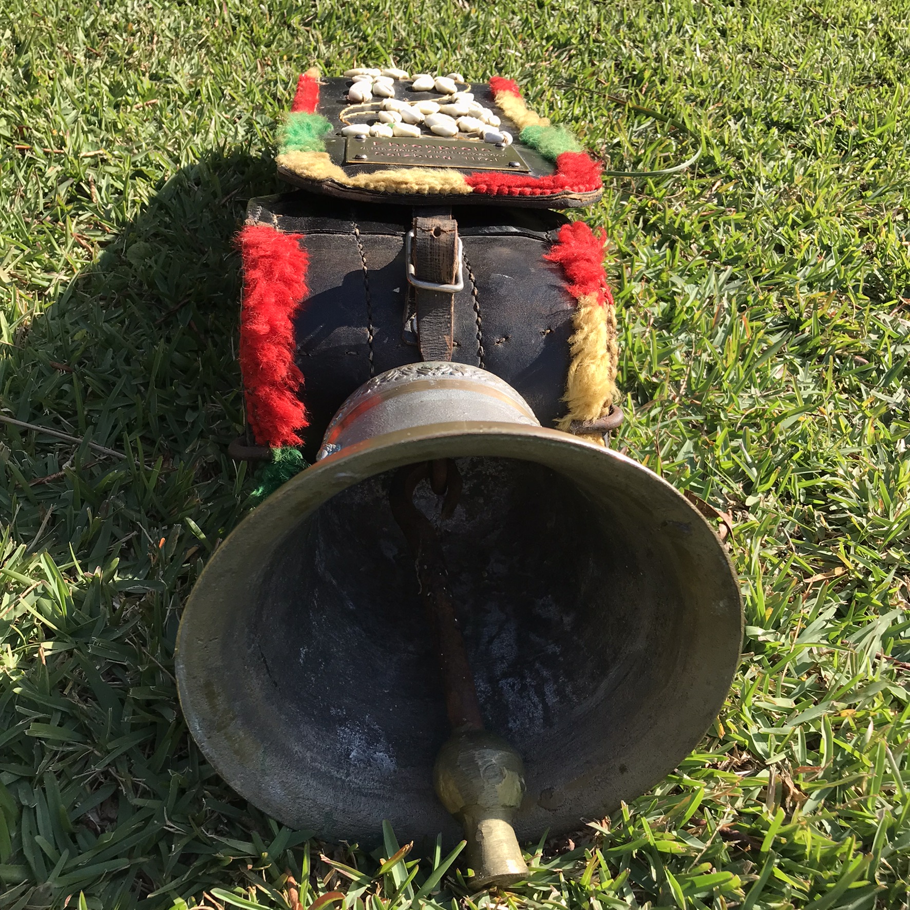 Antique Austrian Bronze Cowbell & Leather Strap - Image 12