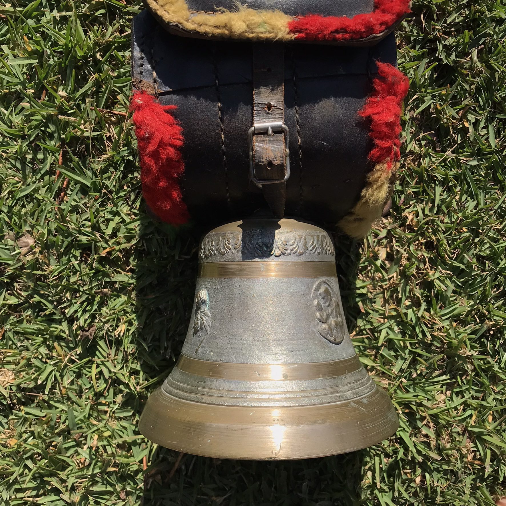 Antique Austrian Bronze Cowbell & Leather Strap - Image 2