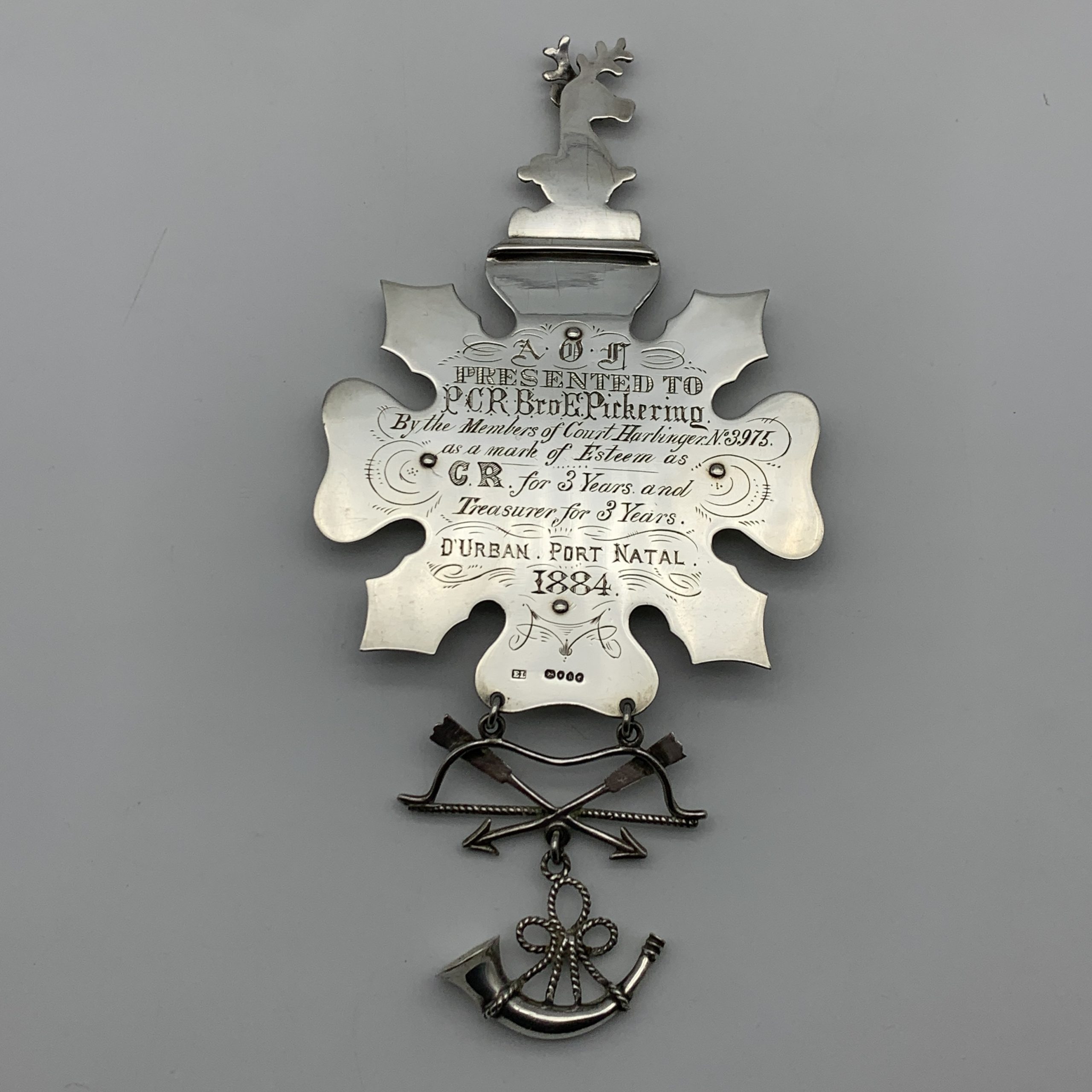 Rare Silver ‘Ancient Order of Foresters’ Medal (E. Pickering – Port Natal 1884) - Image 8