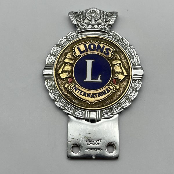 Vintage ‘LIONS CLUB – INTERNATIONAL’ Enamel Car Badge (JR Gaunt)