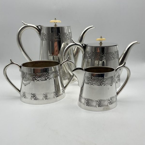 Antique English Silver Plate Tea & Coffee Set