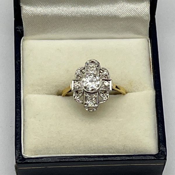 Fabulous Art Deco 18ct Gold & Platinum Diamond Ring