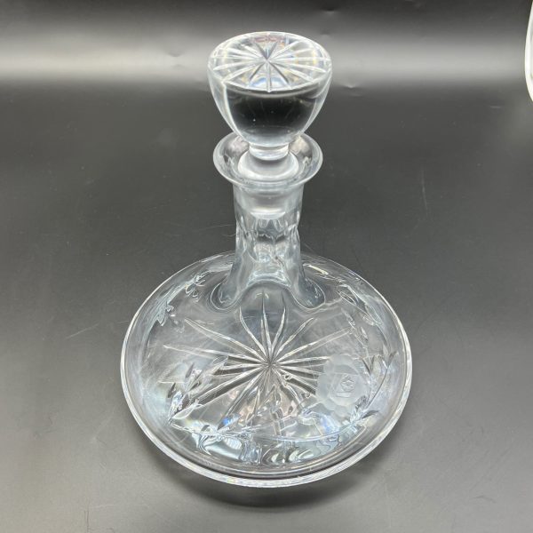 Quality ‘Rose-Cut’ Crystal Ship’s Decanter